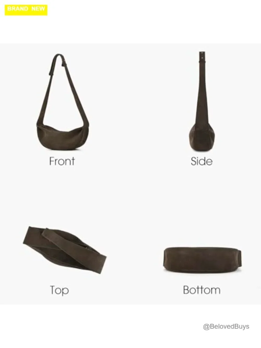 Premium Suede Leather Crossbody Sling Hobo Bag with Wide Strap